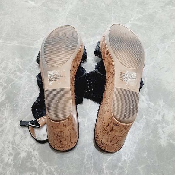 Jelly Pop Comfort Fit Hestia Stacked Cork Wedge Slingback Sandals SZ 11 - Picture 7 of 7